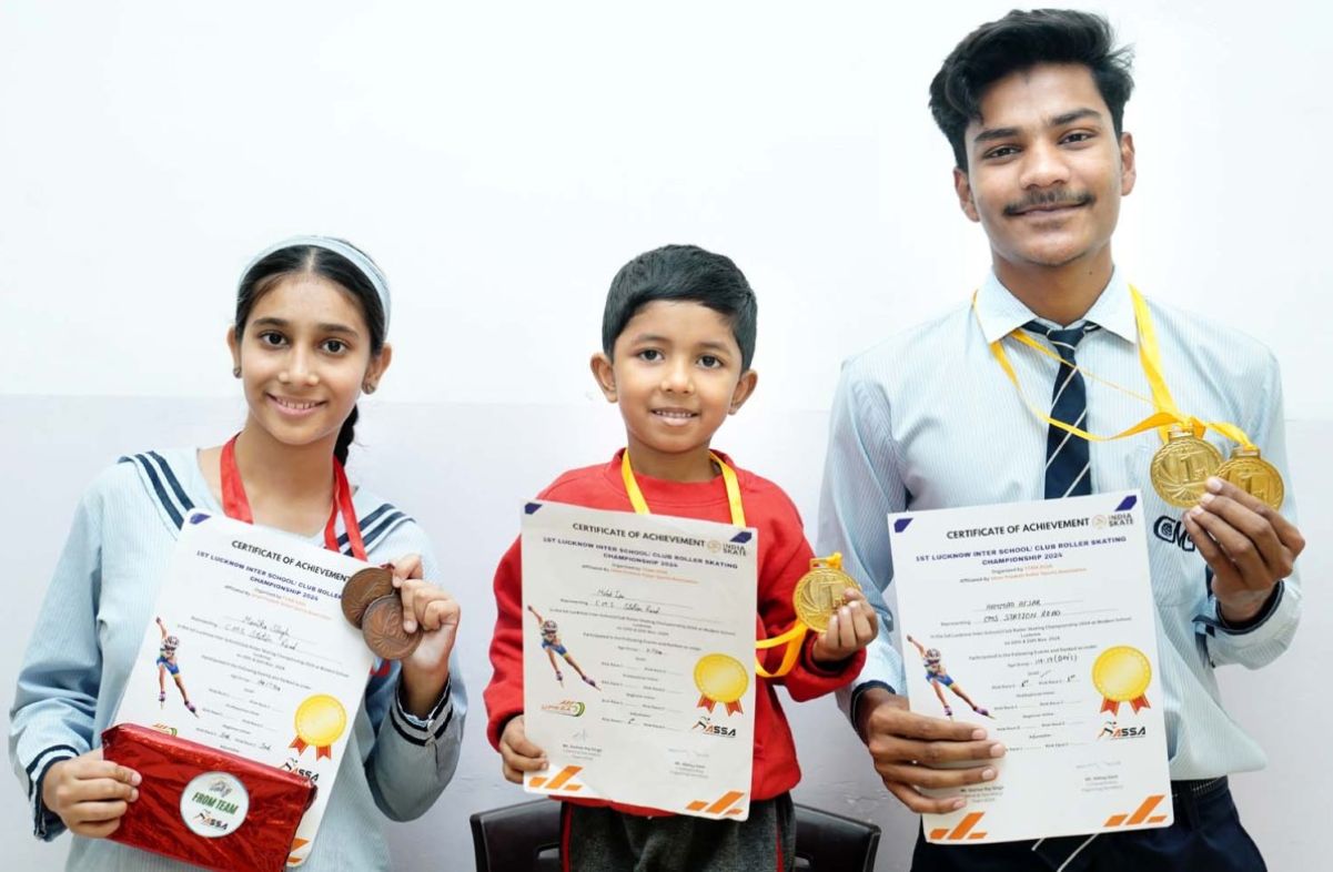 CMS Students win 5 Medals including 3 Golds in Roller Skating Competition