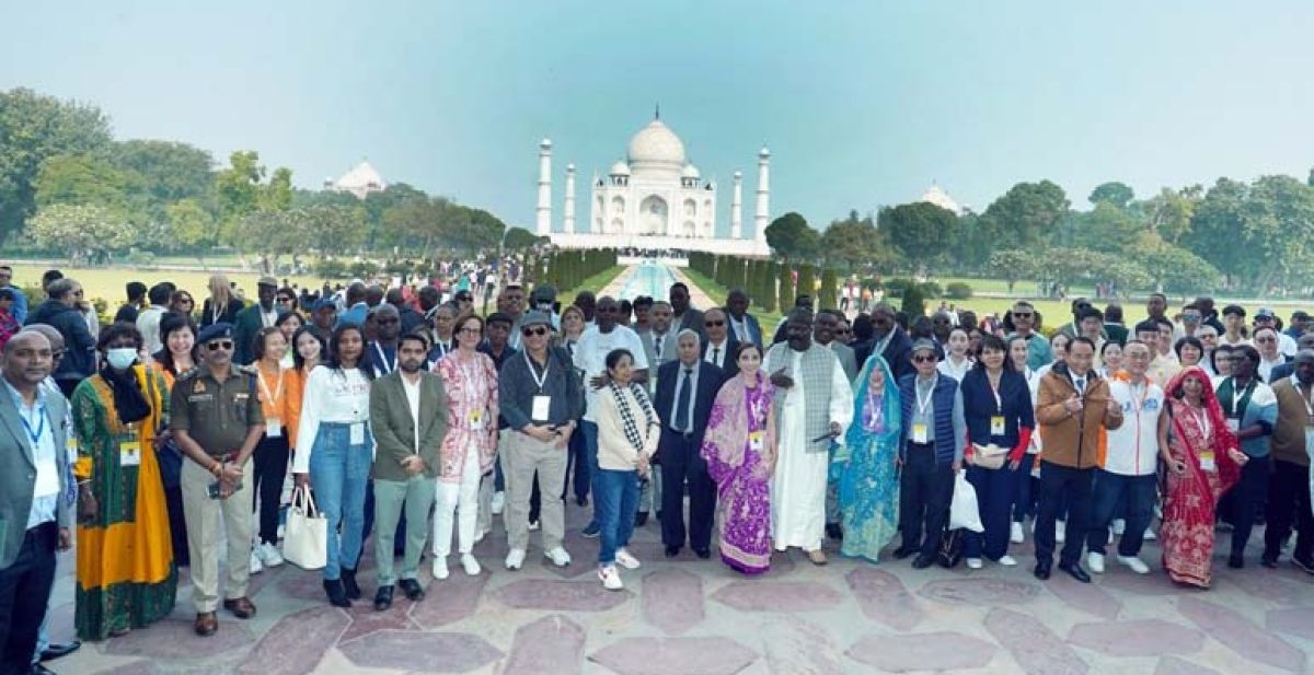 Legal luminaries and jurists admire Indias cultural heritage after visiting the Taj Mahal